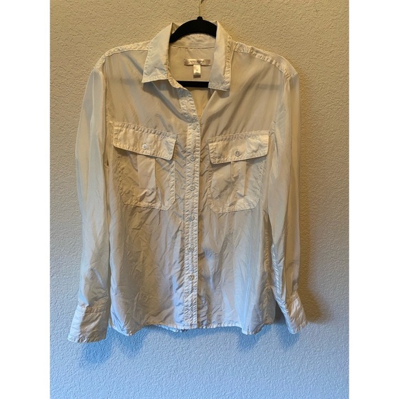 Banana Republic Women’s Cream 100% Silk Button-Up Blouse - Picture 3 of 5